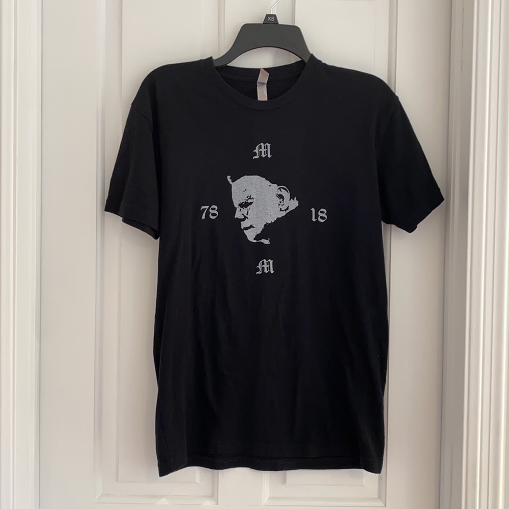 Michael Myers Mask & Halloween Printed on Black Short Sleeve Tee shirt